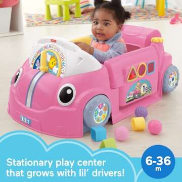 Fisher-Price Baby Learning Toy Laugh & Learn Crawl Around Car Activity Center with Smart Stages for ...
