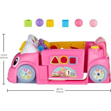 Fisher-Price Baby Learning Toy Laugh & Learn Crawl Around Car Activity Center with Smart Stages for Infants Ages 6+ Months, Pink (Amazon Exclusive)