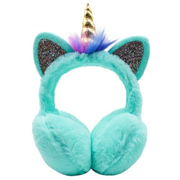 ZTL Unicorn Earmuffs - Soft Plush Winter Ear Warmers for Kids & Adults