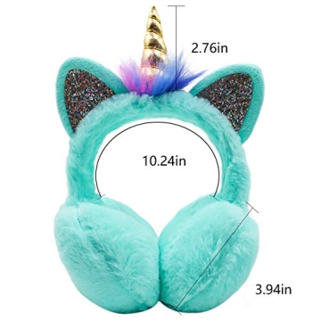 ZTL Unicorn Earmuffs Soft Plush Winter Ear Warmers