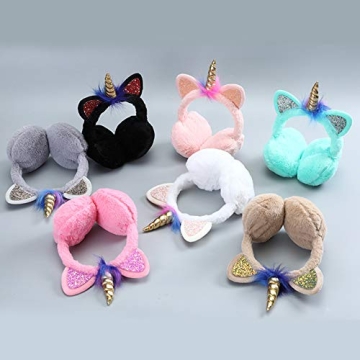 ZTL Unicorn Earmuffs Soft Plush Winter Ear Warmers