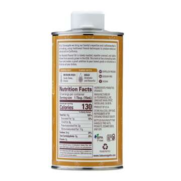 La Tourangelle Roasted Peanut Oil - Artisan Expeller-Pressed Oil for Bold Flavor, Med-High Heat Cook...