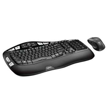 Logitech MK550 Wireless Wave Keyboard and Mouse Combo - Includes Mouse, Long Battery Life, Ergonomic Design, Black