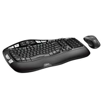 Logitech MK550 Wireless Wave Keyboard and Mouse Combo - Includes Mouse, Long Battery Life, Ergonomic Design, Black