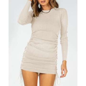 Stylish BTFBM Women Ruched Bodycon Dress for All Seasons