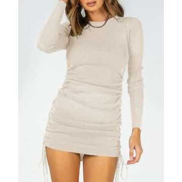 Stylish BTFBM Women Ruched Bodycon Dress for All Seasons