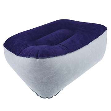 Inflatable Foot Rest Pillow, Soft Inflatable Flocking Travel Pillow for Foot Rest, Comfortable Relax...