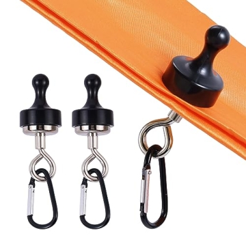ECOSHIRE Magnetic Hooks for Canopy, Magnet Clip Hanger with Carabiner for Camping, Heavy Duty Earth ...