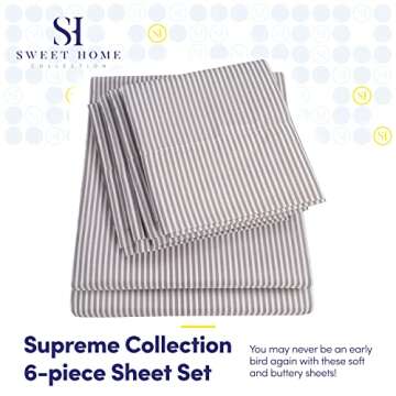 Luxury King Size Bed Sheets - 6 Piece Supreme Collection with Elastic Corners