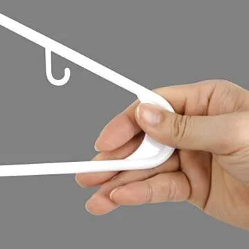 SUPER DEAL Plastic Clothes Hangers 100 Pack, Coat Hangers with Double Hooks for Adults, Lightweight Space Saving Non Slip Laundry Hangers for Shirts, Pants, Dresses, Closet, White