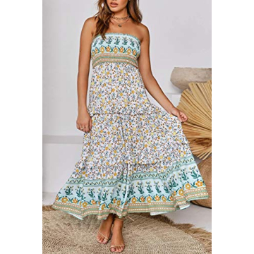 ZESICA Women's Bohemian Maxi Dress for Summer Fun