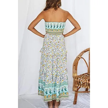 ZESICA Women's Bohemian Maxi Dress for Summer Fun