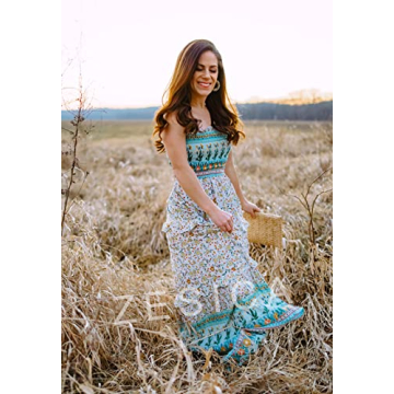ZESICA Women's Bohemian Maxi Dress for Summer Fun
