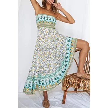 ZESICA Women's Bohemian Maxi Dress for Summer Fun