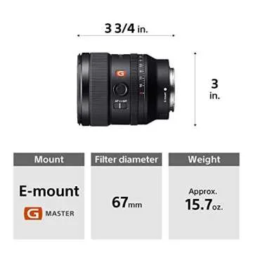 Sony E-Mount FE 24mm F1.4 GM Full Frame Wide-Angle Prime Lens (SEL24F14GM), Black (Renewed)