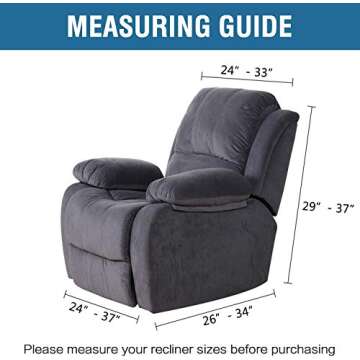 H.VERSAILTEX Super Stretch Recliner Cover Recliner Couch Covers Recliner Chair Cover Form Fitted Non Slip Reclining Slipcovers for Standard Large Recliner, Soft Thick (1 Pack, Ivory)