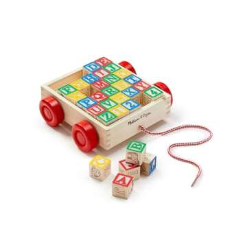 Melissa & Doug Classic ABC Block Cart with 30 Blocks