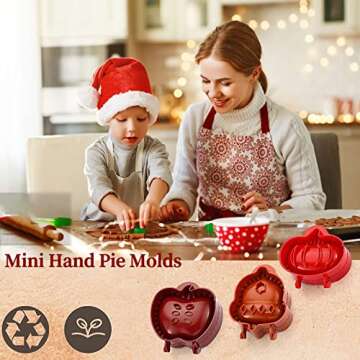 Mini Pie Molds Dough Presser Pocket Pie Molds for Baking, Party Potluck Hand Pie Molds Set of 3, App...