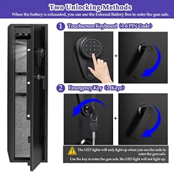 KAER Gun Safes for Home - Quick Access, Adjustable Storage