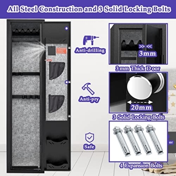 KAER Gun Safes for Home - Quick Access, Adjustable Storage