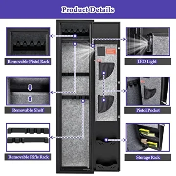 KAER Gun Safes for Home - Quick Access, Adjustable Storage
