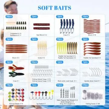 FONMANG 322-Piece Fishing Lures Kit for Bass Fishing