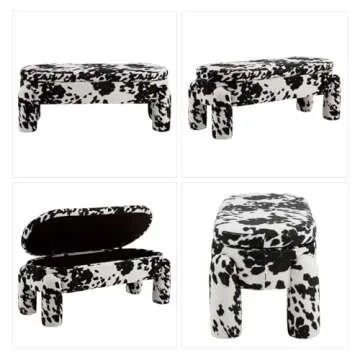 DUOMAY Modern Velvet Storage Ottoman Bench for Home