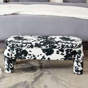 DUOMAY Modern Velvet Storage Ottoman Bench for Home