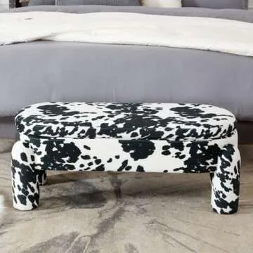 DUOMAY Modern Velvet Storage Ottoman Bench for Home