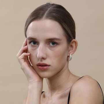 Ascona Chunky Gold Hoop Earrings for Women, Lightweight & Stylish