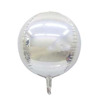 Foil Moon Balloons Set,Sliver Star and Silver 4D Large 4D Round Foil Balloons,4D Disco metallic Round Balloons in Different Size Balloon Perfect for Birthday Party Baby Shower Decoration (10 pcs)
