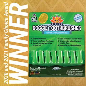 Bodhi Dog Finger Toothbrush for Dogs & Cats | Puppy Toothbrush with Soft & Flexible Silicone Bristle...