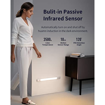 EZVALO Motion Sensor Under Cabinet Light - Rechargeable & Touch-Controlled