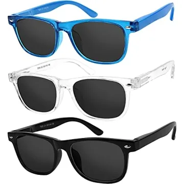 Yogo Vision Kids Sunglasses Polarized Frame Sunglasses for Kids Boys Girls (3 Pack Age 3-10)