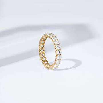 Elegant 14K Gold Plated Cubic Zirconia Stackable Ring