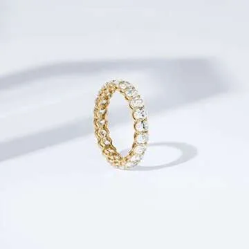Elegant 14K Gold Plated Cubic Zirconia Stackable Ring