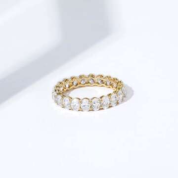 Elegant 14K Gold Plated Cubic Zirconia Stackable Ring