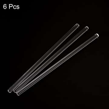 MECCANIXITY Borosilicate Glass Stick 7.87" Length 7mm Dia Stir Rod Mixing Tools with Both Ends Round for Lab Kitchen Science 6Pcs