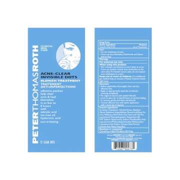 Peter Thomas Roth | Acne-Clear Invisible Dots | Blemish Treatment, Salicylic Acid Pimple Patches, Helps Reduce the Look of Blemishes in 8 Hours, Two Patch Sizes