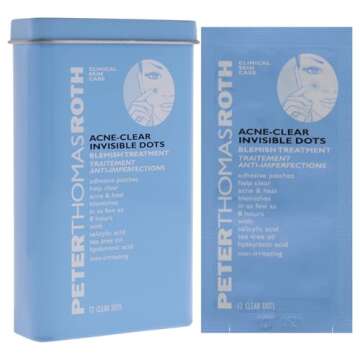 Peter Thomas Roth | Acne-Clear Invisible Dots | Blemish Treatment, Salicylic Acid Pimple Patches, Helps Reduce the Look of Blemishes in 8 Hours, Two Patch Sizes