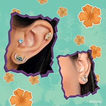 Disney Stitch Earrings 3 Piece Set - Vibrant Stud Jewelry