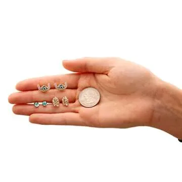 Disney Stitch Earrings 3 Piece Set - Vibrant Stud Jewelry