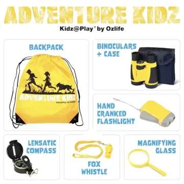Adventure Kidz - Outdoor Exploration Kit, Children’s Toy Binoculars with Case, Flashlight, Compass...