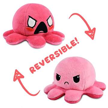 TeeTurtle Reversible Octopus Plushie - Show Your Mood