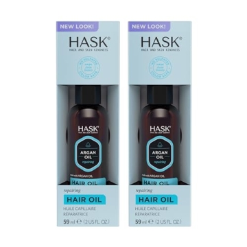 HASK ARGAN Repairing Hair Oil for shine and frizz control for all hair types, color safe, gluten fre...