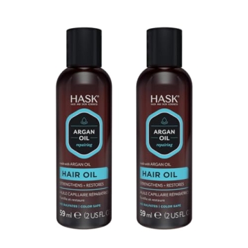 HASK ARGAN Repairing Hair Oil for shine and frizz control for all hair types, color safe, gluten free, sulfate free, paraben free - 2 Hair Oils