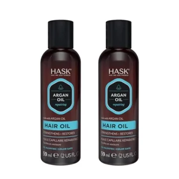 HASK ARGAN Repairing Hair Oil for shine and frizz control for all hair types, color safe, gluten free, sulfate free, paraben free - 2 Hair Oils