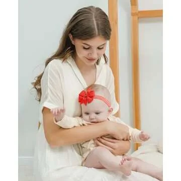 jollybows 40pcs Baby Girls Grosgrain Ribbon Hair Bows Headbands 3" Hair Band Hair Accessories for Infants Newborn Toddler