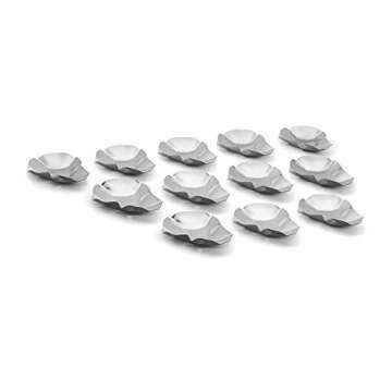 Outset Grillable Shells, Stainless Steel Grillable Oyster Shells, Set of 12