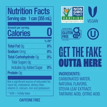 Zevia Zero Sugar Soda, Caffeine Free Cola 12 oz - 24-Pack of Naturally Sweetened, Zero Calorie Refre...